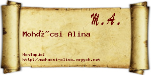 Mohácsi Alina névjegykártya